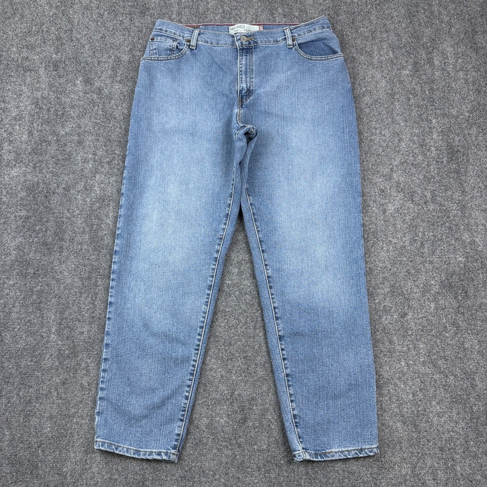 Vintage Levis Relaxed Tapered Jeans Womens 16 Short Light Wash Stretch Denim - Picture 3 of 13